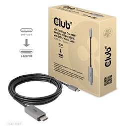 Club3D CAC-1587 USB Gen2 Type C to HDMI 4K120Hz 8K60Hz HDR10 aktív kábel