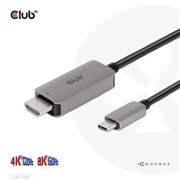 Club3D CAC-1587 USB Gen2 Type C to HDMI 4K120Hz 8K60Hz HDR10 aktív kábel