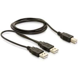 Delock 82394 1m USB 2.0-B - USB-A hálózati + hálózati/adat kábel