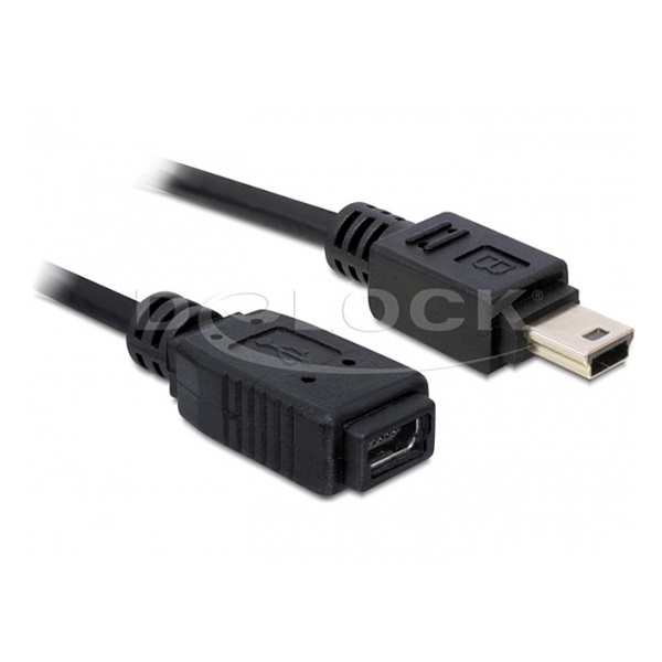 Delock 82667 1m USB 2.0 mini-B apa - anya hosszabbító kábel