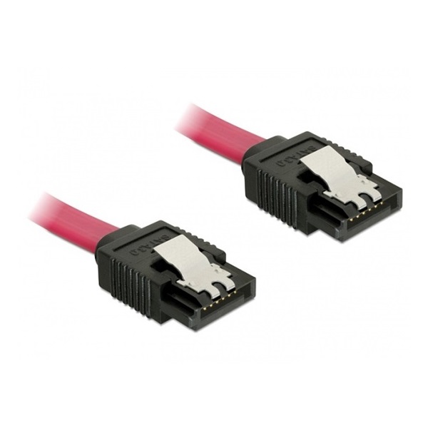 Delock 82674 10cm 6Gb/s egyenes-egyenes piros SATA kábel