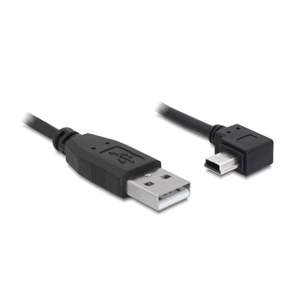 Delock 82681 1m USB 2.0 A apa - USB miniB 5pin elfordított apa átalakító kábel