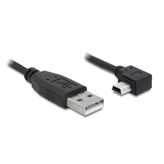 Delock 82681 1m USB 2.0 A apa - USB miniB 5pin elfordított apa átalakító kábel