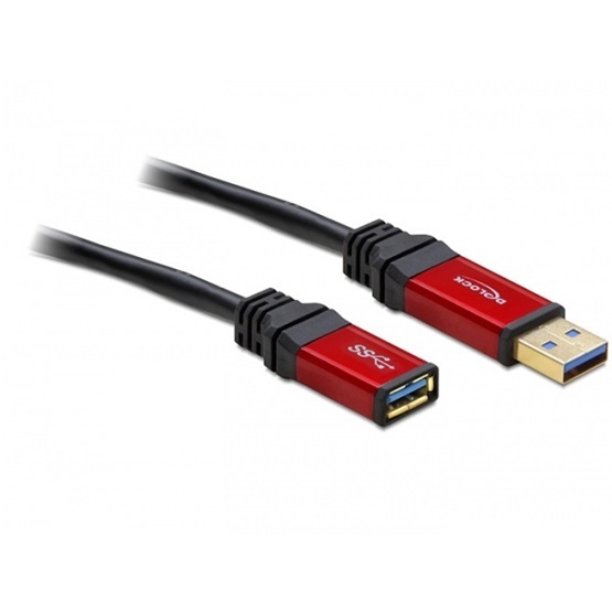 Delock 82752 1m USB 3.0 A apa/anya hosszabbító prémium kábel