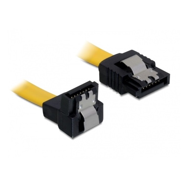 Delock 82798 10cm 6Gb/s le/egyenes SATA (fémlappal) kábel