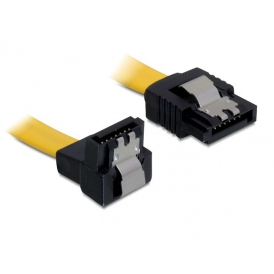 Delock 82800 0,2m 6Gb/s le/egyenes SATA (fémlappal) kábel