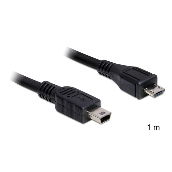 Delock 83177 1m USB 2.0 micro-B apa - USBmini apa kábel
