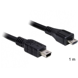 Delock 83177 1m USB 2.0 micro-B apa - USBmini apa kábel