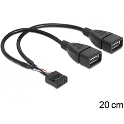 Delock 83292 0,2m USB 2.0 A 2 x anya -pin header kábel