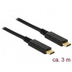 Delock 83325 3m USB-C 2.0 kábel PD 5A E-Marker adat- és töltőkábel