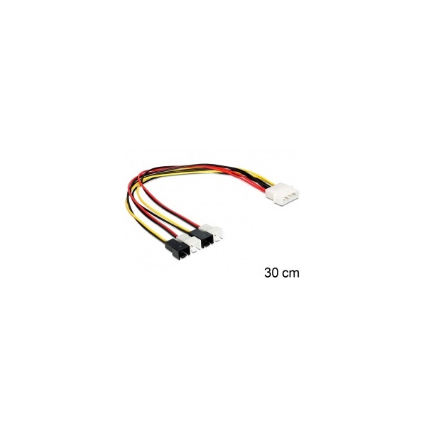 Delock 83343 0,3m molex 4pin apa/4 x 2pin ventillátor tápkábel