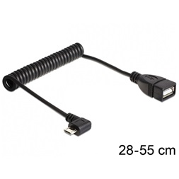 Delock 83354 0,5m USB micro - B apa forgatott/USB 2.0 - A anya OTG csavaros kábel