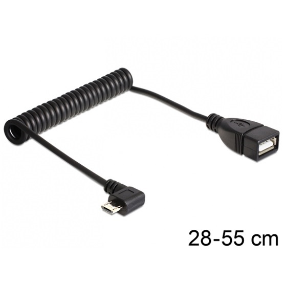 Delock 83354 0,5m USB micro - B apa forgatott/USB 2.0 - A anya OTG csavaros kábel