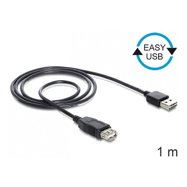 Delock 83370 1m EASY - USB 2.0 A apa/USB 2.0 A anya hosszabbító kábel