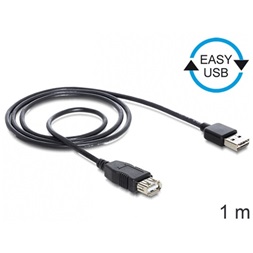 Delock 83370 1m EASY - USB 2.0 A apa/USB 2.0 A anya hosszabbító kábel