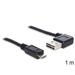 Delock 83382 1m EASY - USB 2.0 A apa hajlított/USB 2.0 micro - B apa kábel