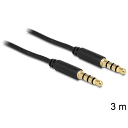 Delock 83437 3m 3,5mm 4pin csatlakozó > csatlakozó sztereo kábel