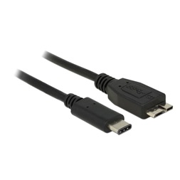 Delock 83676 0,5m USB3.1 (Gen.2) USB Type-C dugó > USB micro-B dugó fekete kábel