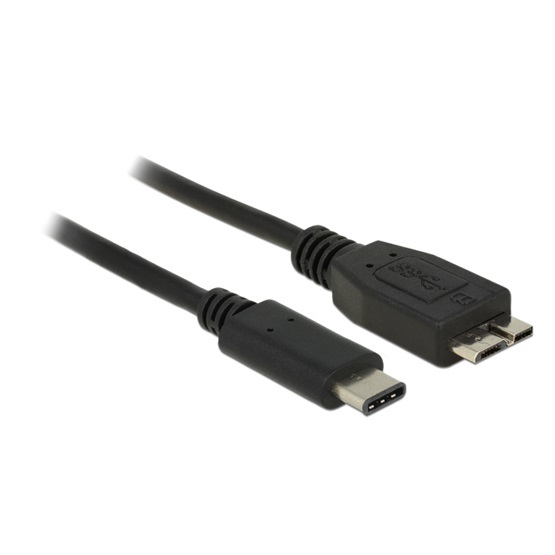 Delock 83676 0,5m USB3.1 (Gen.2) USB Type-C dugó > USB micro-B dugó fekete kábel