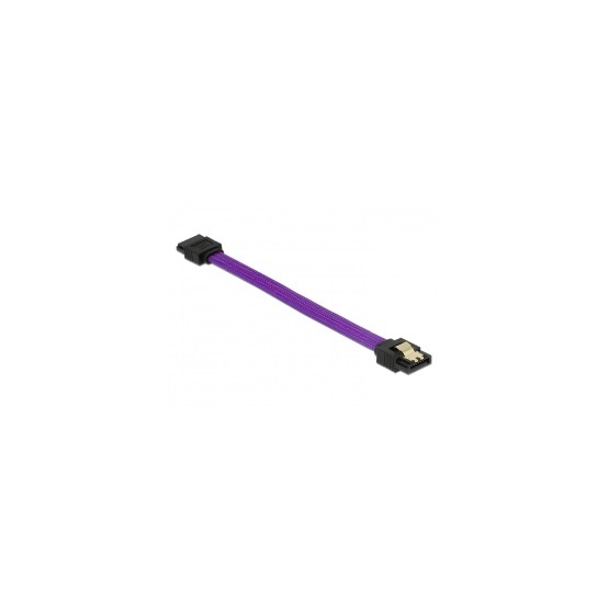 Delock 83688 0,1m 6Gb/s egyenes-egyenes lila SATA (fémlappal) kábel