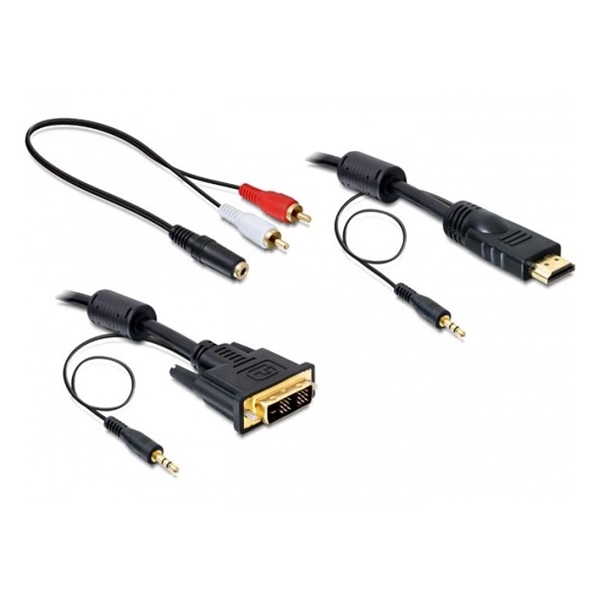 Delock 84455 2m apa / apa DVI - HDMI kábel hanggal