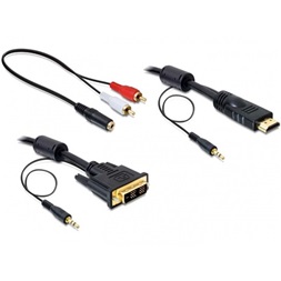 Delock 84455 2m apa / apa DVI - HDMI kábel hanggal