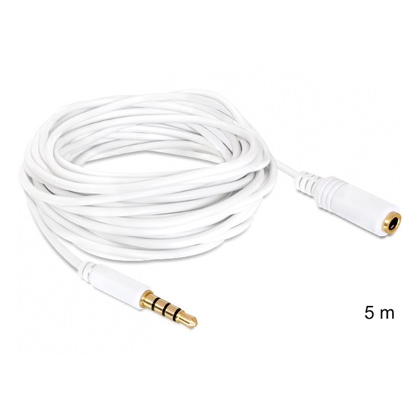 Delock 84484 5m 3,5mm apa / anya IPhone 4 pin sztereo jack kábel