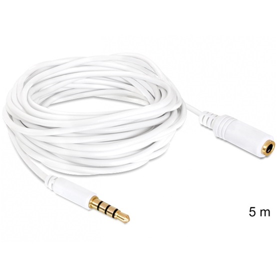 Delock 84484 5m 3,5mm apa / anya IPhone 4 pin sztereo jack kábel
