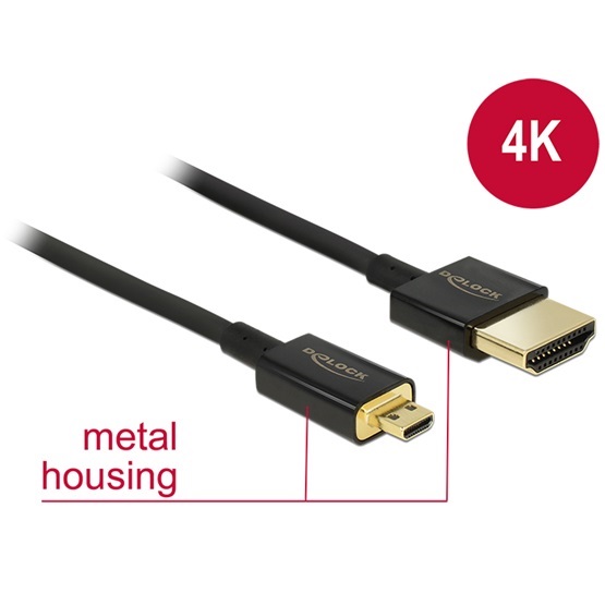 Delock 84788 0,5m HDMI-A - HDMI Micro-D High Speed HDMI kábel Ethernettel