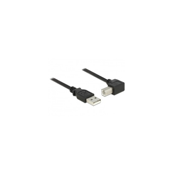 Delock 84810 1,5m USB A dugó > USB 2.0 B dugó derékszögű fekete kábel