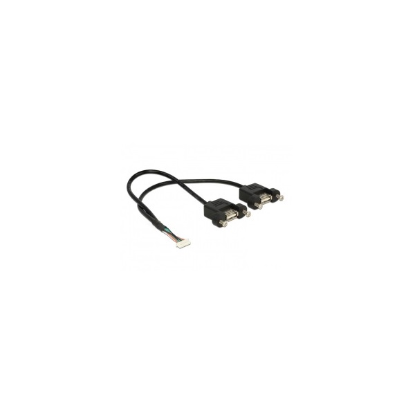 Delock 84839 0,25m USB2.0 1,25mm 8tűs > 2x USB2.0 A kábel