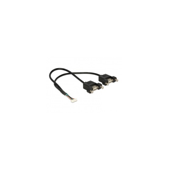 Delock 84839 0,25m USB2.0 1,25mm 8tűs > 2x USB2.0 A kábel