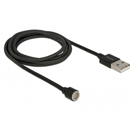 Delock 85724 1,1m Mágneses USB fekete adat- és töltőkábel
