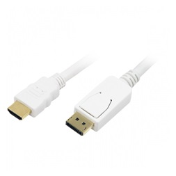 LogiLink CV0055 2m fehér DisplayPort - HDMI kábel