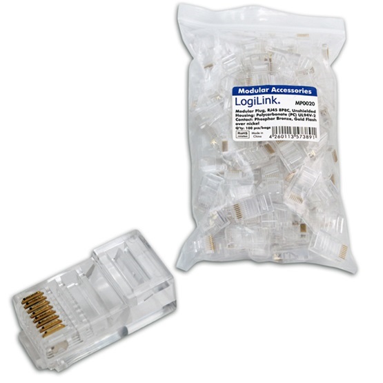 LogiLink MP0020 100db/cs RJ45 elemes csatlakozódugasz