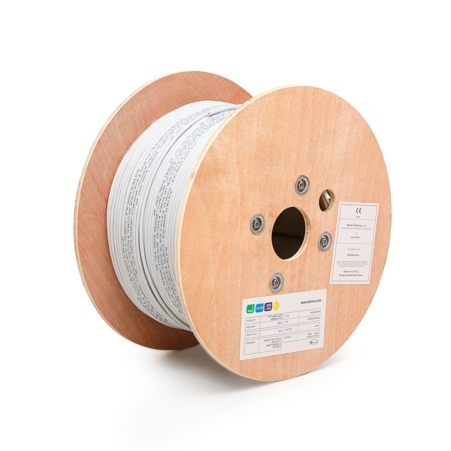 KE-Line Cat5E FTP (F/UTP) 500m PVC árnyékolt fali kábel