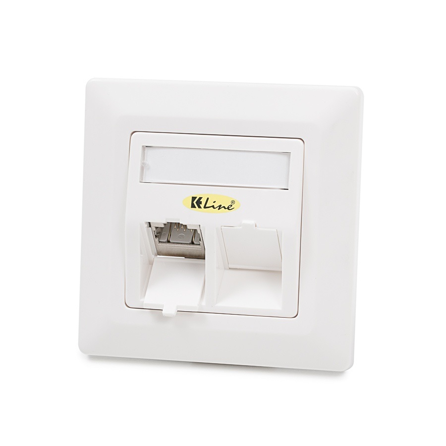 KE-Line Cat5E Modulo50 dupla süllyesztett aljzat 2xRJ45/s csatlakozóval