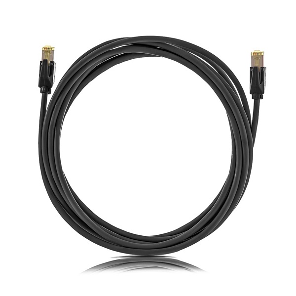 KE-Line Cat6A 10Gigabit STP Patch Kábel 1m fekete