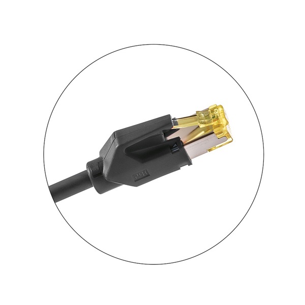 KE-Line Cat6A 10Gigabit STP Patch Kábel 1m fekete