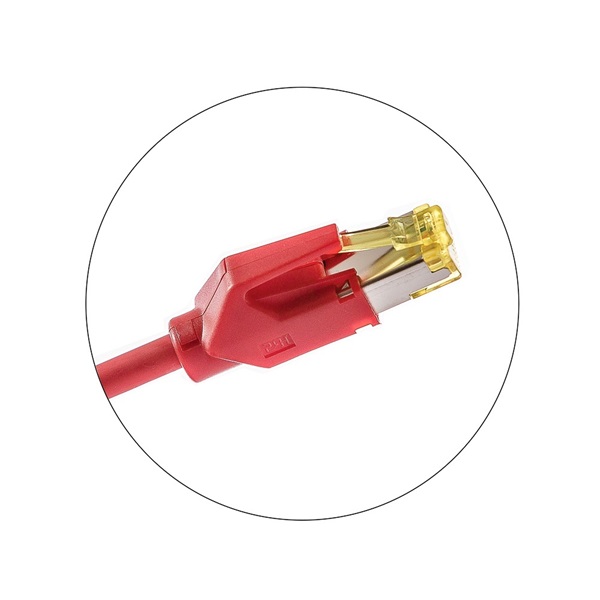 KE-Line Cat6A 10Gigabit STP Patch Kábel 1m piros