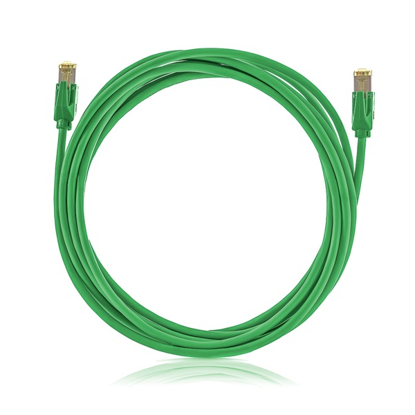KE-Line Cat6A 10Gigabit STP LSOH Patch Kábel 1m zöld