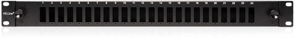 KE-Line RAB-FO-X48-SL 1U 19" Kihúzható patch panel 24xSC duplex, LC4-es toldó számára