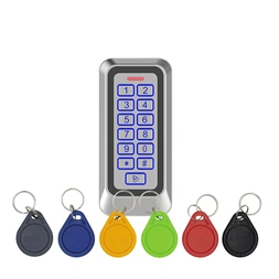 KIT-CON-M6.MF/13,56kHz MIFARE/vandálbiztos/nyomógombos/6db CON-TAG.MF-el/IP65/Kültéri/fém/RFID/2 relés olvasó és kódzár