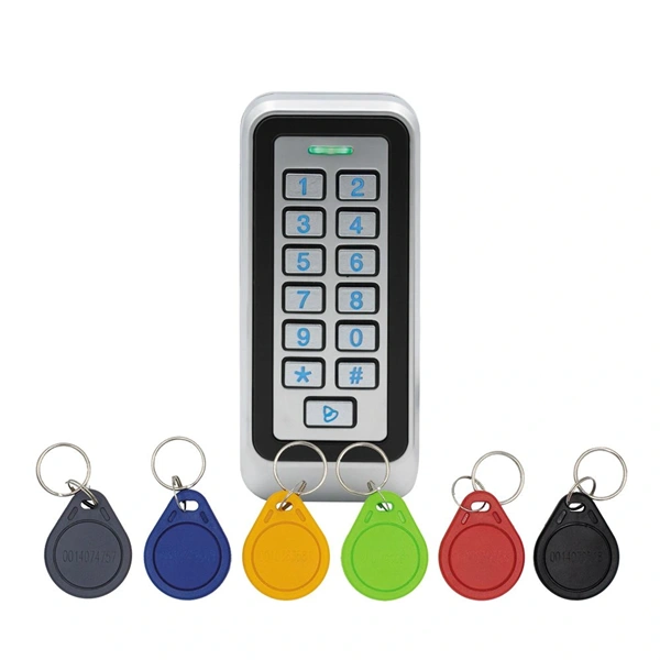 KIT-CON-M6.MF/13,56kHz MIFARE/vandálbiztos/nyomógombos/6db CON-TAG.MF-el/IP65/Kültéri/fém/RFID/2 relés olvasó és kódzár