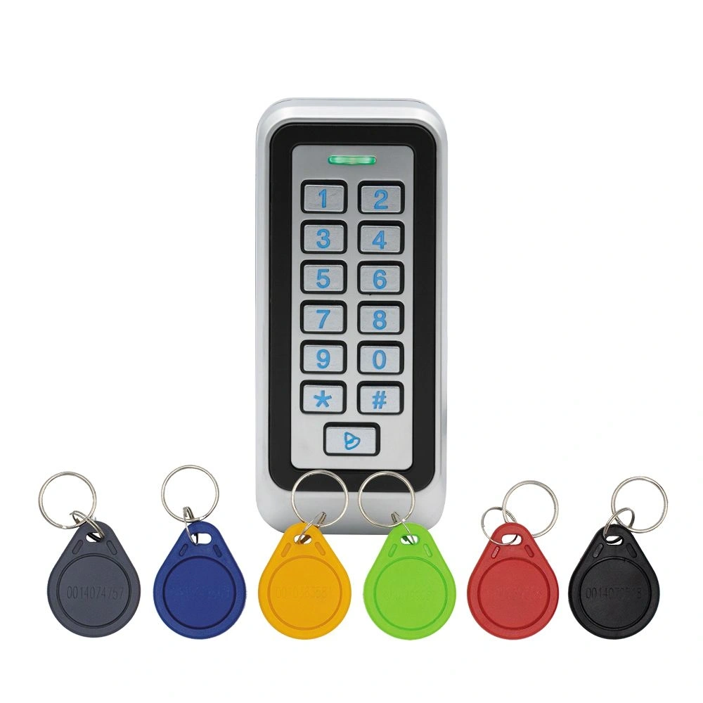 KIT-CON-M6.MF/13,56kHz MIFARE/vandálbiztos/nyomógombos/6db CON-TAG.MF-el/IP65/Kültéri/fém/RFID/2 relés olvasó és kódzár