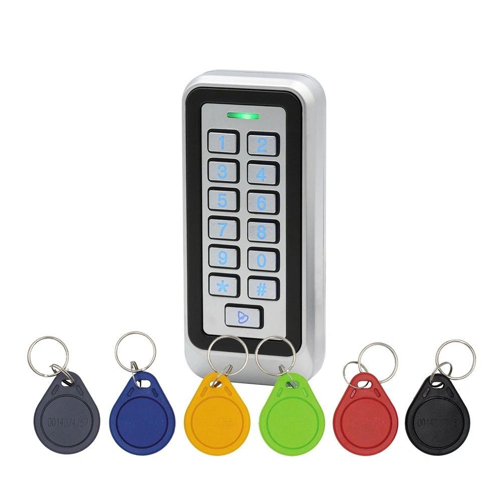 KIT-CON-M6.MF/13,56kHz MIFARE/vandálbiztos/nyomógombos/6db CON-TAG.MF-el/IP65/Kültéri/fém/RFID/2 relés olvasó és kódzár