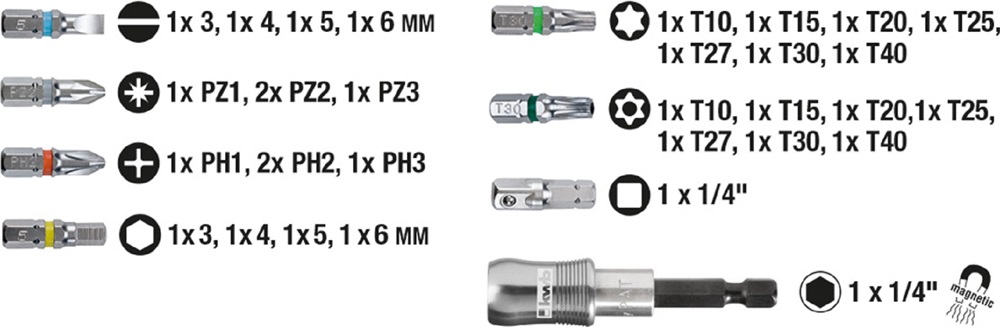 KWB 49118470 STANDARD TQ60 acél 32 db-os bit készlet