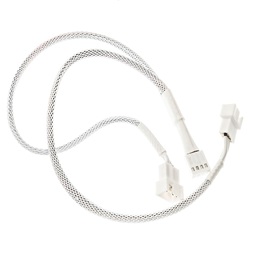 Kábel 2-es PWM elosztó, 35cm, harisnyázott, Fehér