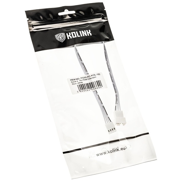 Kábel 4pin PWM hosszabbító, 30cm, Fehér