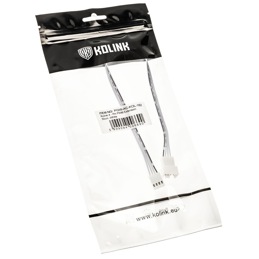 Kábel 4pin PWM hosszabbító, 30cm, Fehér